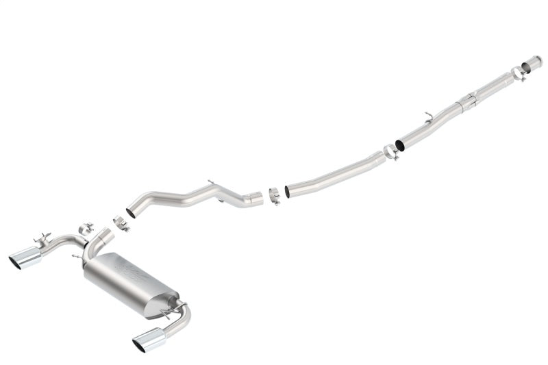 Borla 16-17 Ford Focus RS 2.3L MT Round Angle-Cut Tips Split Rear Exit ATAK Catback Exhaust Borla Catback  AXOPROS