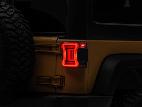 Raxiom Raxiom 07-18 Jeep Wrangler JK Axial Series JL Style LED Tail Lights- Black Housing- Red Lens Tail Lights aftermarket performance part