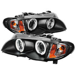 Spyder BMW E46 3-Series 02-05 4DR Projector Headlights 1PC LED Halo Chrm PRO-YD-BMWE4602-4D-AM-C SPYDER Headlights  AXOPROS