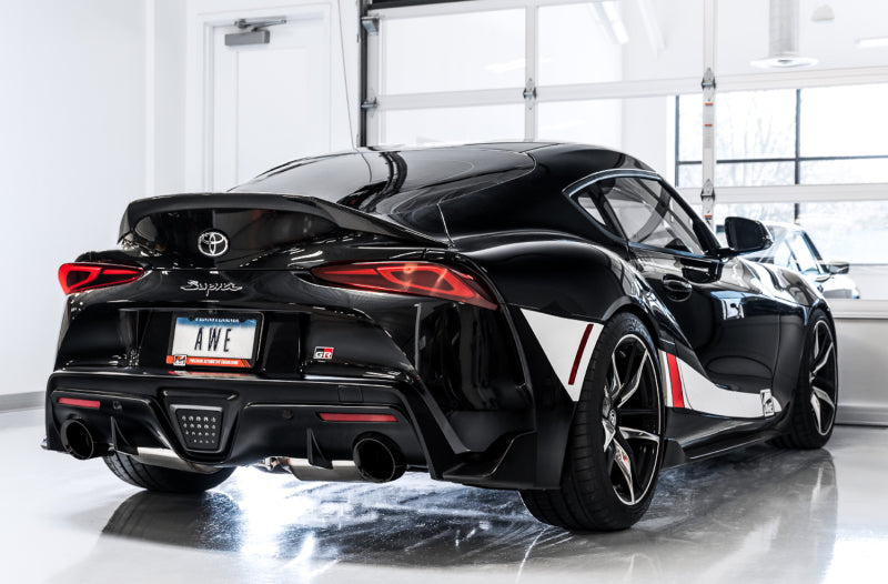 AWE 2020 Toyota Supra A90 Non-Resonated Touring Edition Exhaust - 5in Diamond Black Tips AWE Tuning Catback  AXOPROS