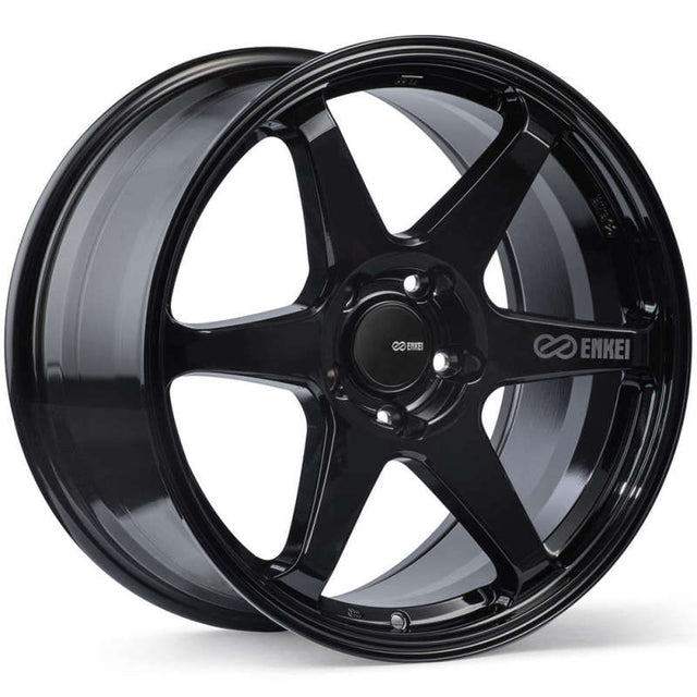 Enkei T6R 18x8 45mm Offset 5x100 Bolt Pattern 72.6 Bore Gloss Black Wheel Enkei Wheels - Cast  AXOPROS