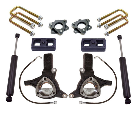 MaxTrac 07-16 GM C1500 2WD w/Cast Steel Susp. 6in/3in Spindle Lift Kit w/MaxTrac Shocks Maxtrac Steering Knuckles & Spindles  AXOPROS
