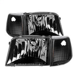 Xtune Ford Ranger 93-97 Crystal Headlights w/ Corner Lights 4pcs Sets Black HD-JH-FR93-SET-BK SPYDER Headlights  AXOPROS