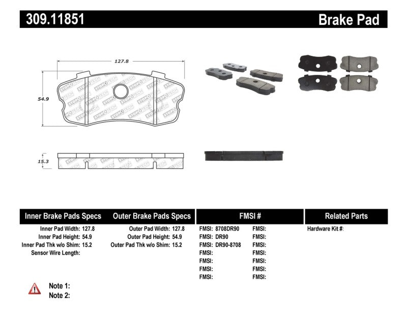 StopTech Performance 06-09 Chvy Corvette Z06 Rear Brake Pads Stoptech Brake Pads - Performance  AXOPROS
