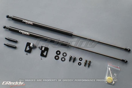 GReddy 00-09 Honda S200 AP1/AP2 Engine Hood Lifter Kit (Designed for OEM weight hoods.) GReddy Hood Struts  AXOPROS