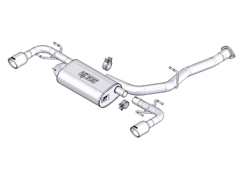 Borla 03-09 Mazda RX-8 1.3L Single Round Rolled Angle-Cut Cat-Back Exhaust Borla Catback  AXOPROS