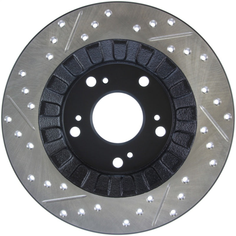 StopTech 00-09 S2000 Slotted & Drilled Left Rear Rotor Stoptech Brake Rotors - Slot & Drilled  AXOPROS