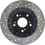 StopTech 00-09 S2000 Slotted & Drilled Left Rear Rotor Stoptech Brake Rotors - Slot & Drilled  AXOPROS