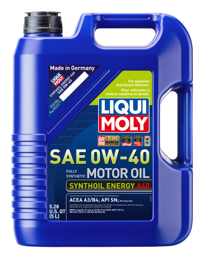 LIQUI MOLY 5L Synthoil Energy A40 Motor Oil SAE 0W40 LIQUI MOLY Motor Oils  AXOPROS