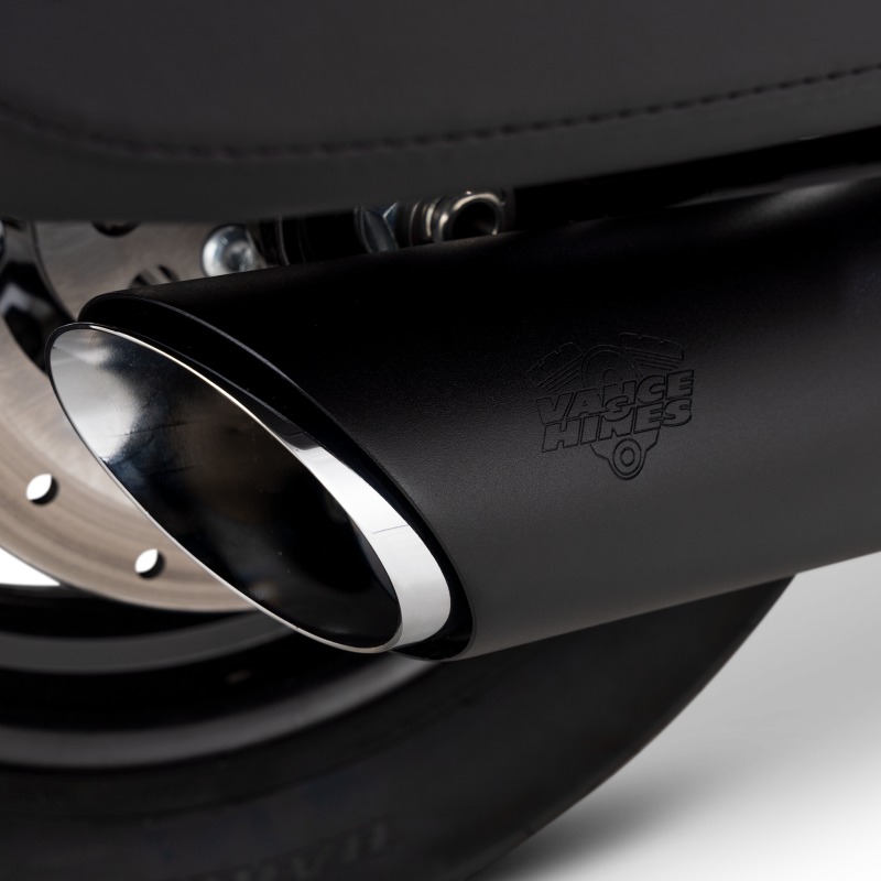 Vance and Hines Vance & Hines 2025+ HD Softail Twin Slash 4in Round Black Slip-On Exhaust Motorcycle Slip-On aftermarket performance part