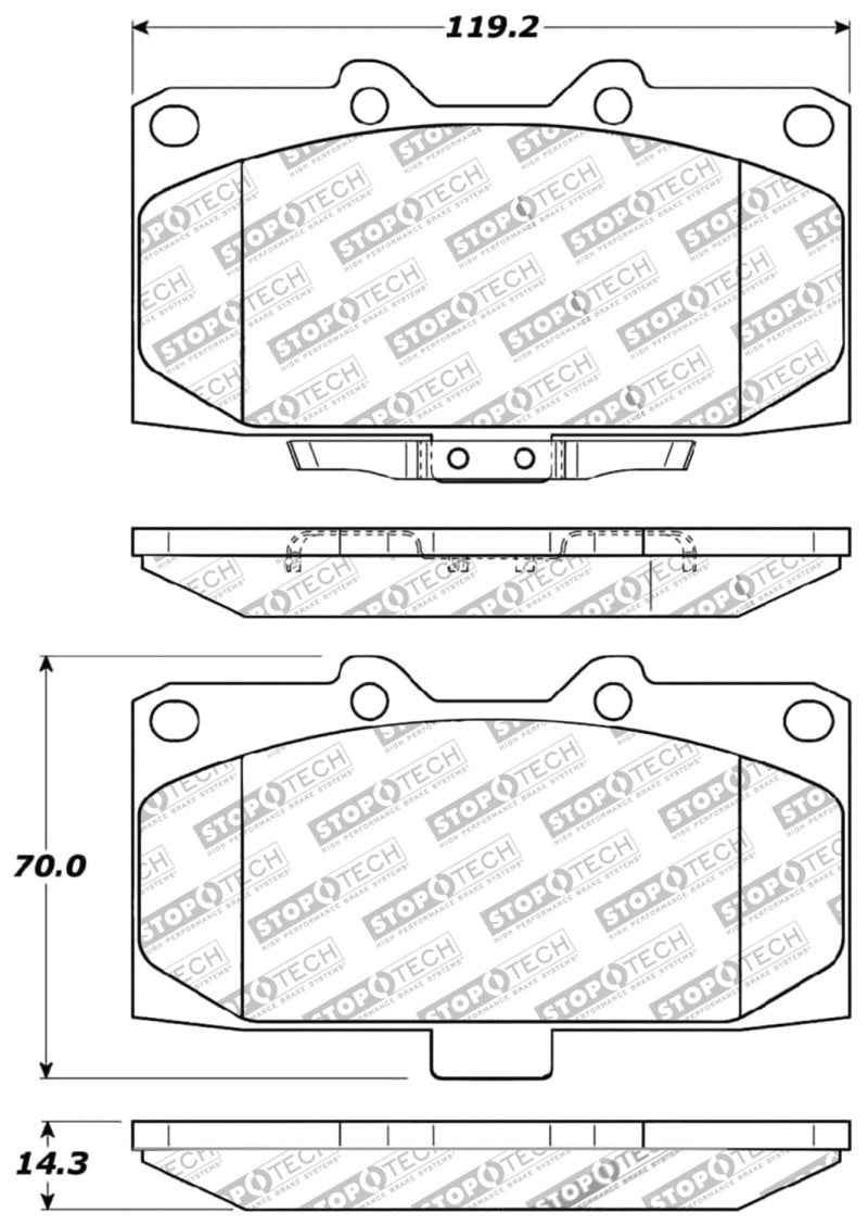 StopTech Performance 06-07 Subaru Impreza WRX/WRX STi Front Brake Pads Stoptech Brake Pads - Performance  AXOPROS