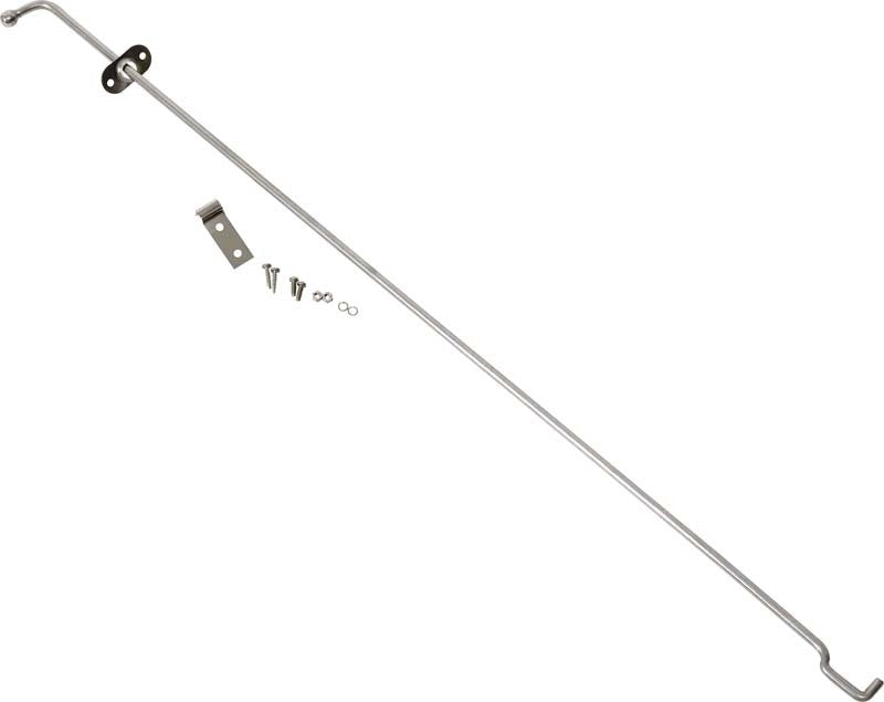 Kentrol 72-86 Jeep CJ Hood Prop Rod - Polished Silver Kentrol Hoods  AXOPROS