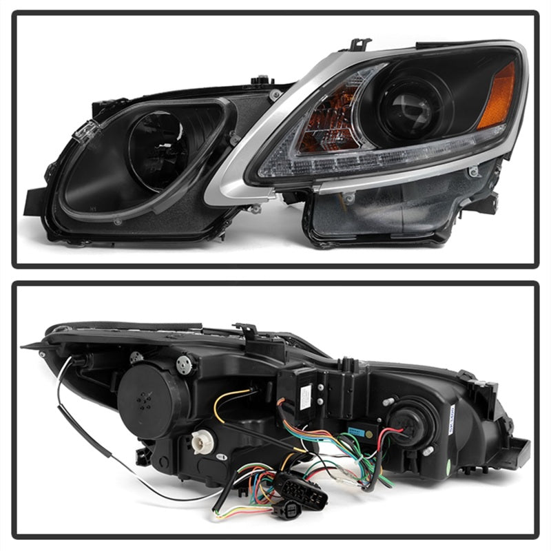 Spyder Lexus GS 300 / 350 / 450 06-11 Headlights - HID Model Only - Black PRO-YD-LG06-HID-DRL-BK SPYDER Headlights  AXOPROS