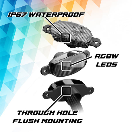 XKGLOW XK Glow XKmax Pre-Runner Style RGBW LED Grill Pods - 4pc Light Accessories and Wiring aftermarket performance part