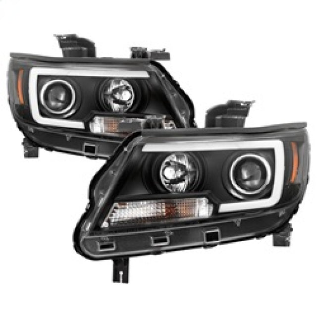 Spyder 15-17 Chevy Colorado Projector Headlights - Light Bar LED - Black (PRO-YD-CCO15-LBDRL-BK) SPYDER Headlights  AXOPROS