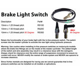 Vortex Racing Vortex Racing Rearsets Replacement Brake Light Press Switch M10 x 1.00 Brake Line Kits aftermarket performance part