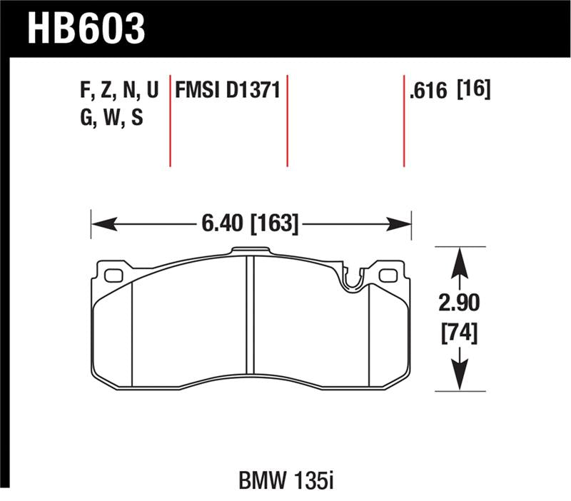 Hawk BMW 135i HP+ Street Front Brake Pads Hawk Performance Brake Pads - Performance  AXOPROS