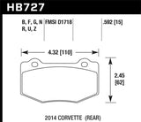 Hawk 2014 Chevrolet Corvette PC Rear Brake Pads Hawk Performance Brake Pads - Performance  AXOPROS