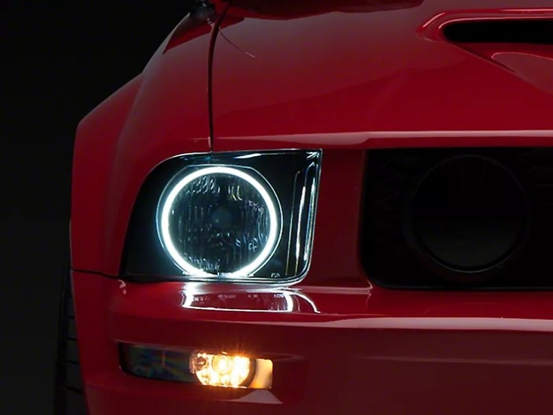 Raxiom 05-09 Ford Mustang GT V6 Axial Series CCFL Halo Projector Headlight- Blk Housing (Smkd Lens) Raxiom Headlights  AXOPROS