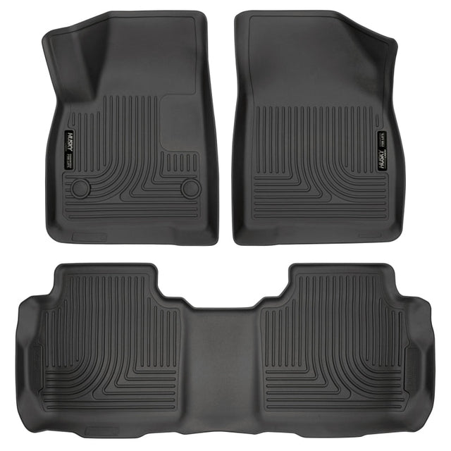 Husky Liners Weatherbeater 17-23 Cadillac XT5 / 17-23 GMC Acadia Front & 2nd Seat Floor Liners - Blk Husky Liners Floor Mats - Rubber  AXOPROS