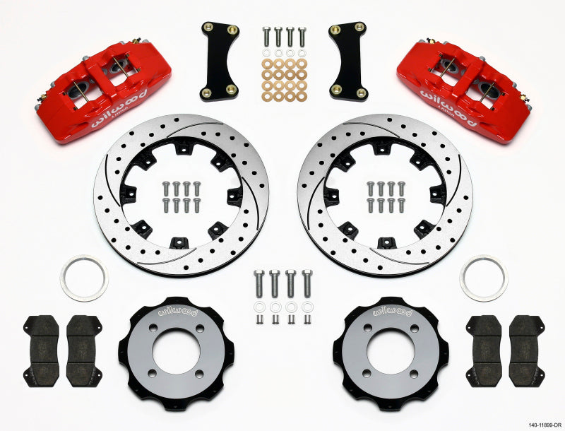 Wilwood Dynapro 6 Front Hat Kit 12.19in Drilled Red 2011 Fiesta Wilwood Big Brake Kits  AXOPROS
