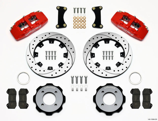 Wilwood Dynapro 6 Front Hat Kit 12.19in Drilled Red 2011 Fiesta Wilwood Big Brake Kits  AXOPROS