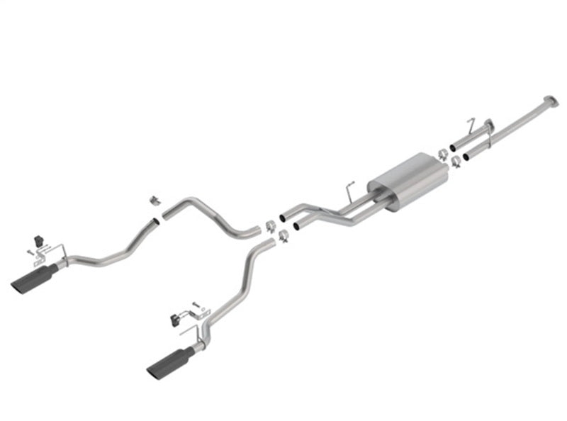 Borla 14-18 Toyota Tundra 4.6L/5.7L V8 AT 2&4WD Crew Max Cat-Back Touring Exhaust - Black Chrome Tip Borla Catback  AXOPROS