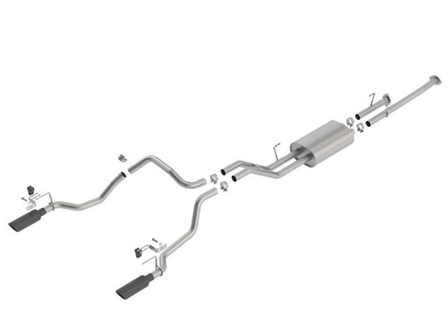 Borla 14-18 Toyota Tundra 4.6L/5.7L V8 AT 2&4WD Crew Max Cat-Back Touring Exhaust - Black Chrome Tip Borla Catback  AXOPROS