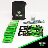 Rhino USA Utv Wheel Chock Tie-Down Kit (2-Wheel Kit) (Green) Rhino USA Cargo Tie-Downs  AXOPROS