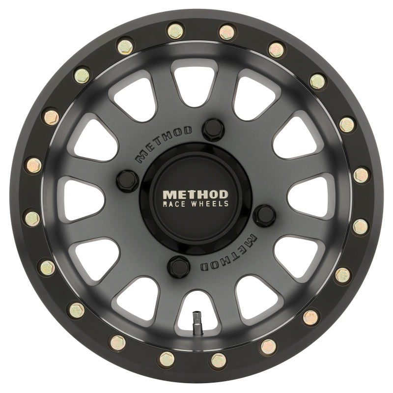 Method MR401 UTV Beadlock 15x7 / 4+3/13mm Offset / 4x156 / 132mm CB Titanium Wheel- Matte Black Ring Method Wheels Wheels - Cast  AXOPROS