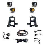 Baja Designs 19+ GMC 1500 S1 Fog Pocket Mount Kit Clear Spot / Amber Wide Cornering Baja Designs Fog Lights  AXOPROS
