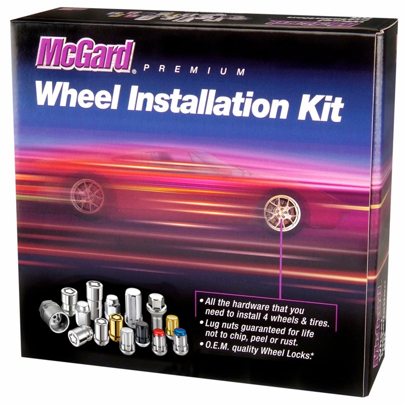 McGard 5 Lug Hex Install Kit w/Locks (Cone Seat Nut) M14X1.5 / 22mm Hex / 1.635in. Length - Chrome McGard Lug Nuts  AXOPROS