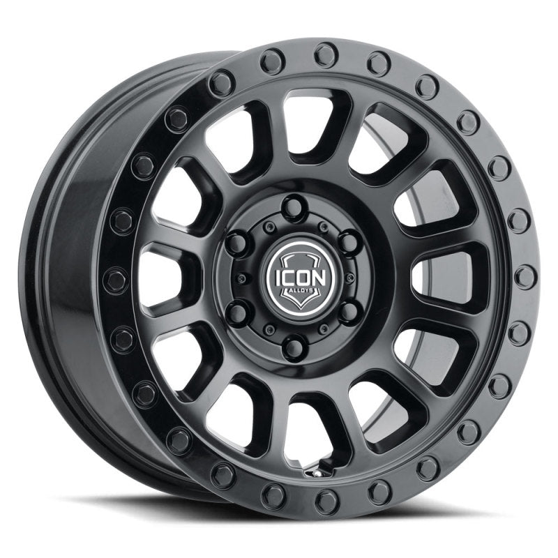 ICON Hulse 17 X 8.5 6 X 5.5 0mm Offset 4.75in BS Double Black ICON Wheels - Cast  AXOPROS