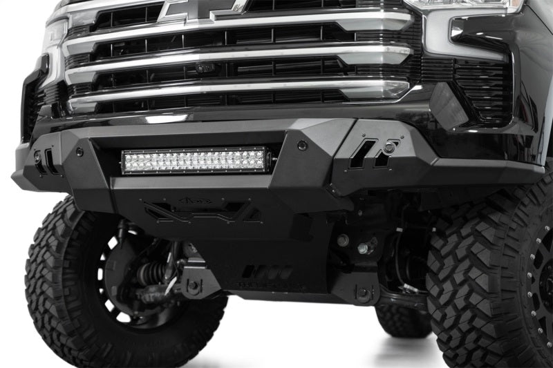 ADD 2022+ Chevrolet Silverado 1500 Black Label Front Bumper Addictive Desert Designs Bumpers - Steel  AXOPROS