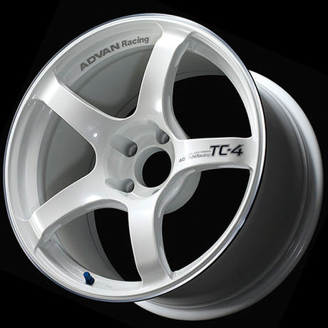 Advan TC4 18x9 +35 5-114.3 Racing White Metallic & Ring Wheel Advan Wheels - Cast  AXOPROS