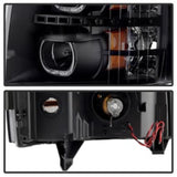 Xtune Chevy Silverado 1500/2500/3500 07-13 LED Halo Projector Headlights Black PRO-JH-CSIL07-CFB-BK SPYDER Headlights  AXOPROS