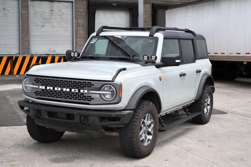 RealTruck 21-24 Ford Bronco 4dr VoltStep Electric Running Board Kit (No Drill) - Tex. Blk Go Rhino Running Boards  AXOPROS