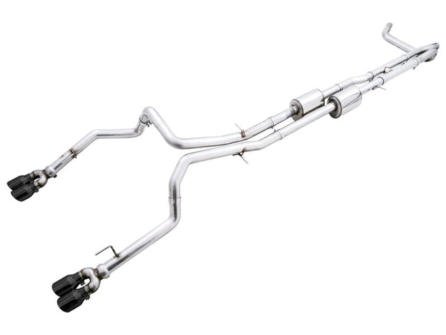 AWE Tuning 22-23 GMC Sierra 1500 AT4X 6.2L 0FG Catback Split Dual (Flat Bumper) - Diamond Black Tips AWE Tuning Catback  AXOPROS