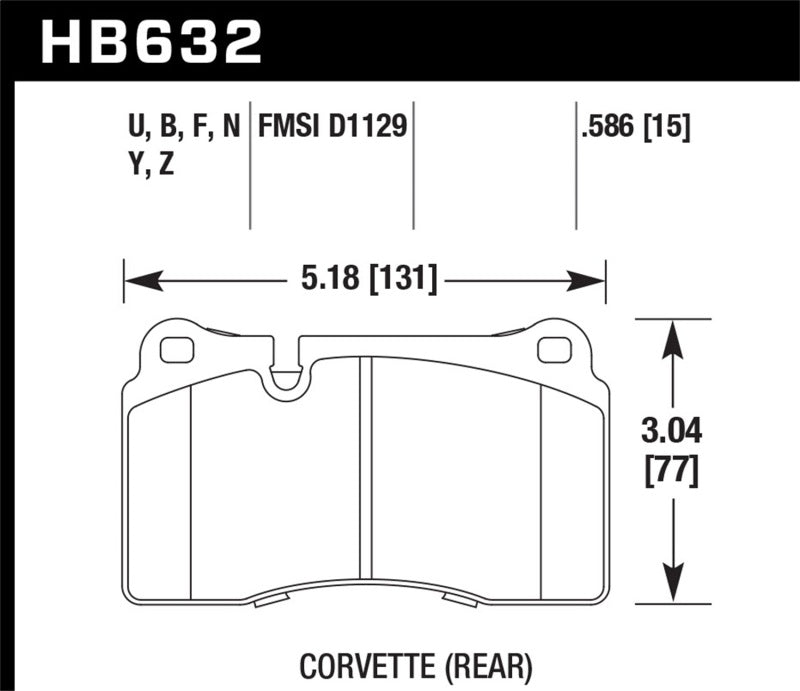 Hawk 2007-2015 Volkswagen Tourareg Base/V6/V6-Sport/TDI HPS 5.0 Performance Rear Brake Pads Hawk Performance Brake Pads - Performance  AXOPROS
