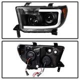 Xtune Toyota Tundra 07-13 LED Light Bar Projector Headlights Black PRO-JH-TTU07-LED-BK SPYDER Headlights  AXOPROS