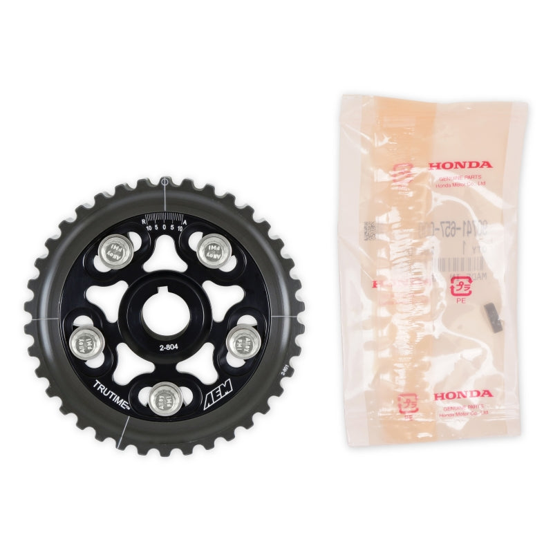 AEM 96-00 Honda Civic / 96-97 Honda Del Sol D16 Black Tru-Time Cam Gear AEM Cam Gears  AXOPROS