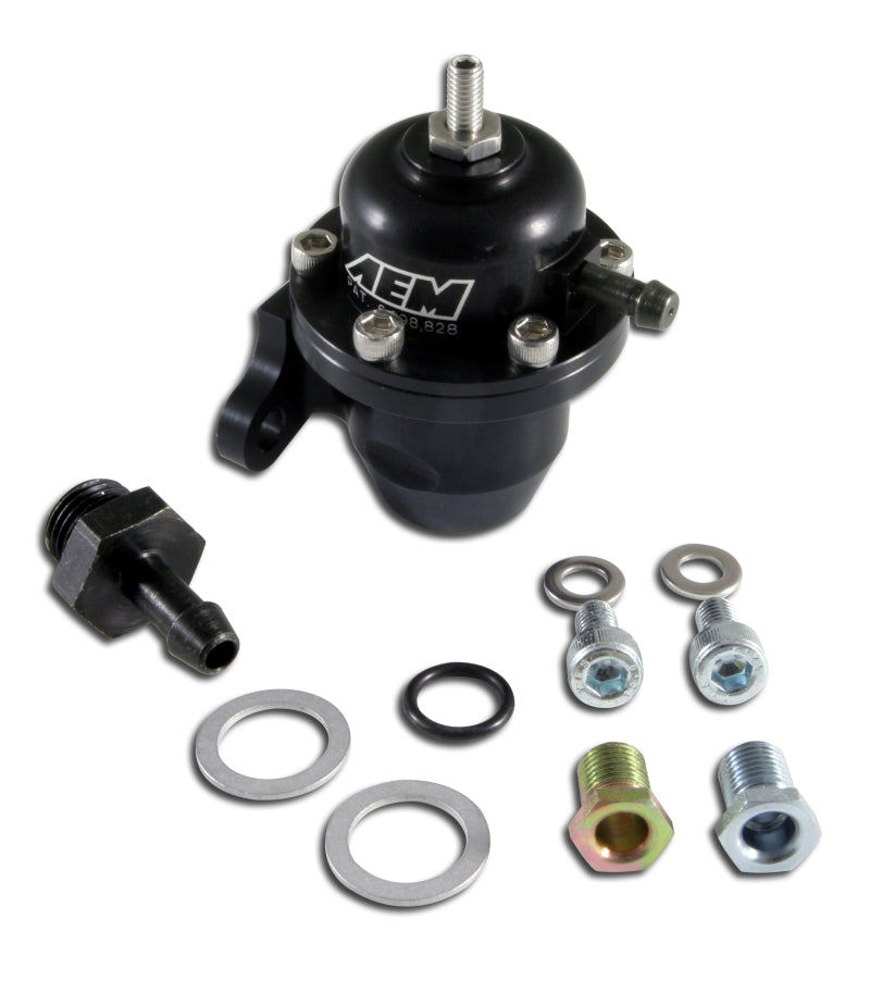 AEM 98-99 Acura CL / 00-05 S2000 / 98-02 Accord / 96-00 Civic Black Adjustable Fuel Pressure Regulat AEM Fuel Pressure Regulators  AXOPROS