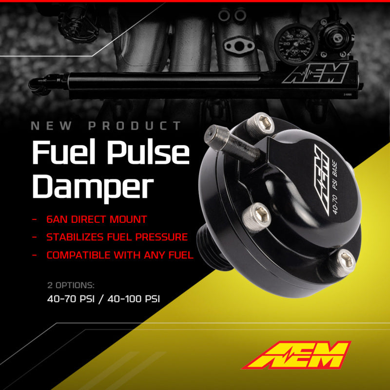 AEM AN6 ORB 40-70psi Fuel Pulse Damper AEM Fuel Pressure Regulators  AXOPROS