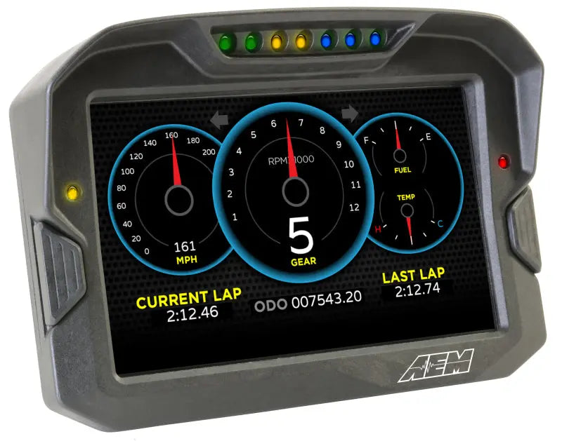 AEM CD-7 Non Logging GPS Enabled Race Dash Carbon Fiber Digital Display w/o VDM (CAN Input Only) AEM Gauges  AXOPROS