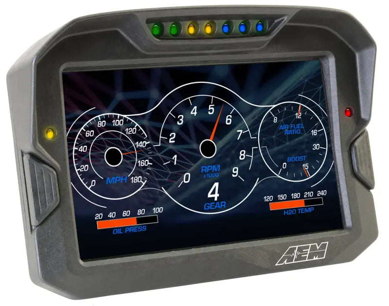AEM CD-7 Non Logging GPS Enabled Race Dash Carbon Fiber Digital Display w/o VDM (CAN Input Only) AEM Gauges  AXOPROS