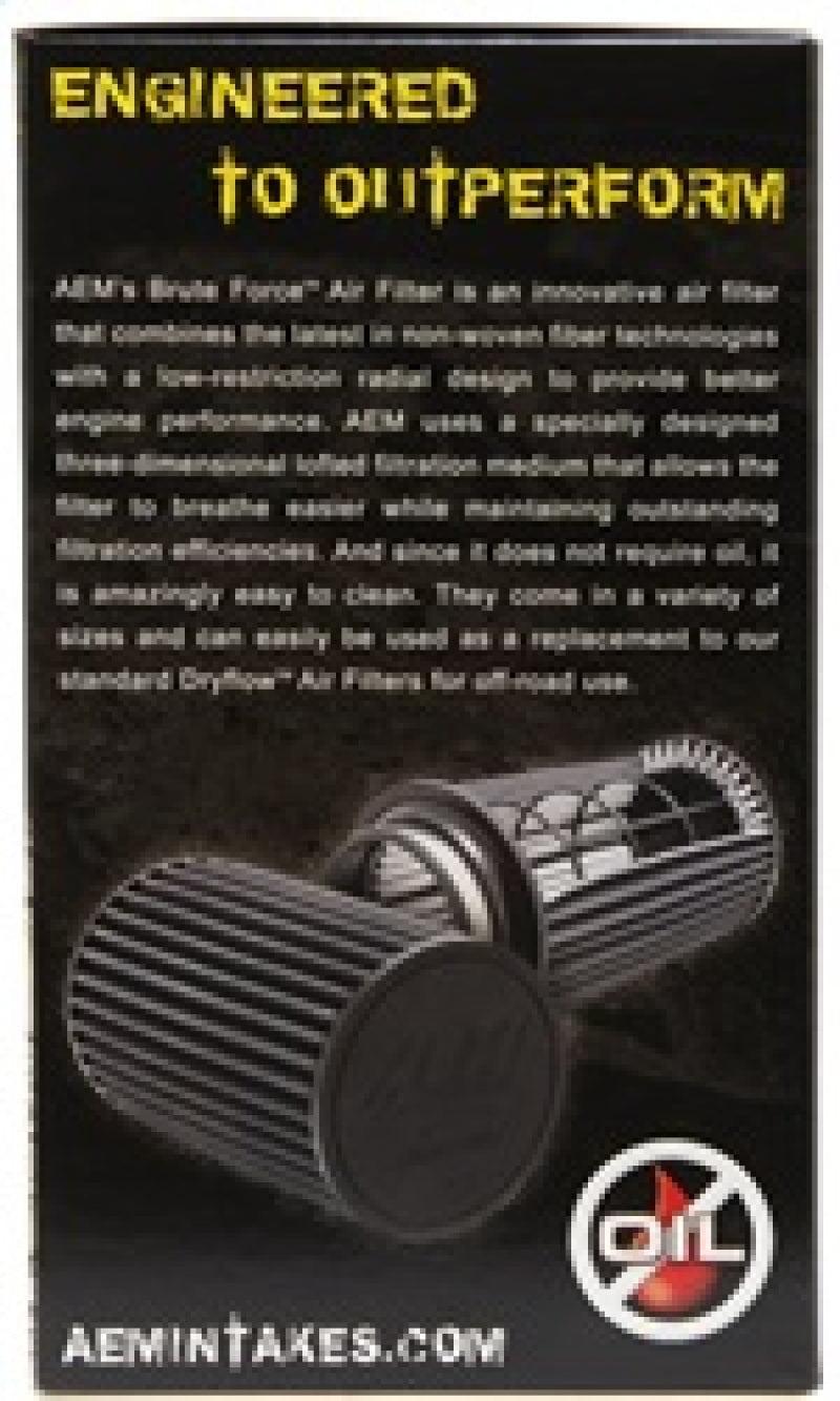 AEM Dryflow 3.5in. X 7in. Round Tapered Air Filter AEM Induction Air Filters - Universal Fit  AXOPROS