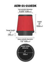 AEM Dryflow 6in. X 6in. Round Tapered Air Filter AEM Induction Air Filters - Universal Fit  AXOPROS