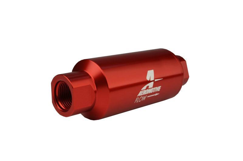 Aeromotive In-Line Filter - AN-10 size - 40 Micron SS Element - Red Anodize Finish Aeromotive Fuel Filters  AXOPROS