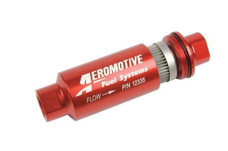 Aeromotive In-Line Filter - AN-10 size - 40 Micron SS Element - Red Anodize Finish Aeromotive Fuel Filters  AXOPROS
