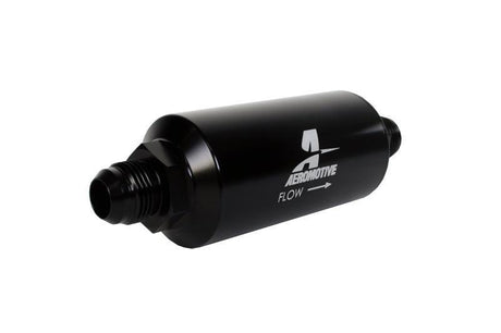 Aeromotive In-Line Filter - AN -10 size Male - 10 Micron Microglass Element - Bright-Dip Black Aeromotive Fuel Filters  AXOPROS